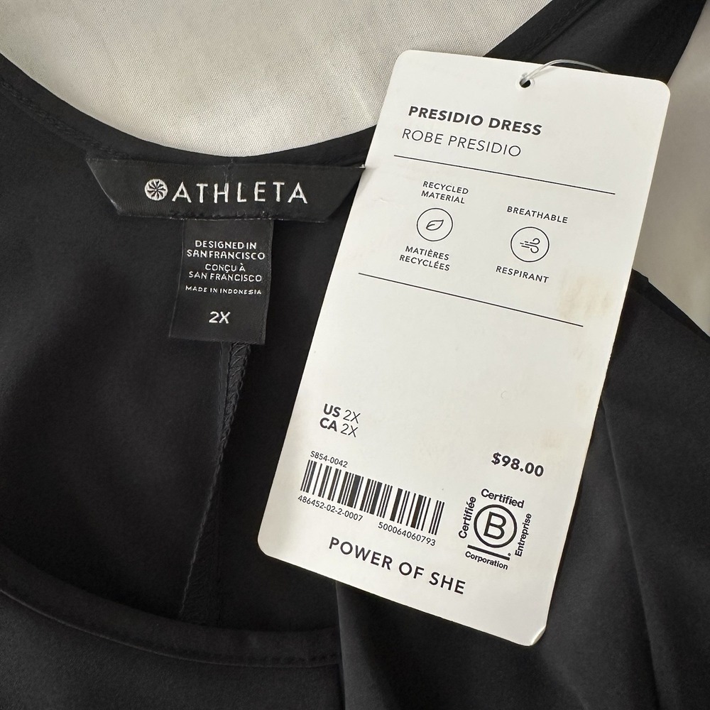 Athleta Presidio Maxi Dress 2X Plus Black Featherweight Stretch NWT Racerback - Picture 11 of 11
